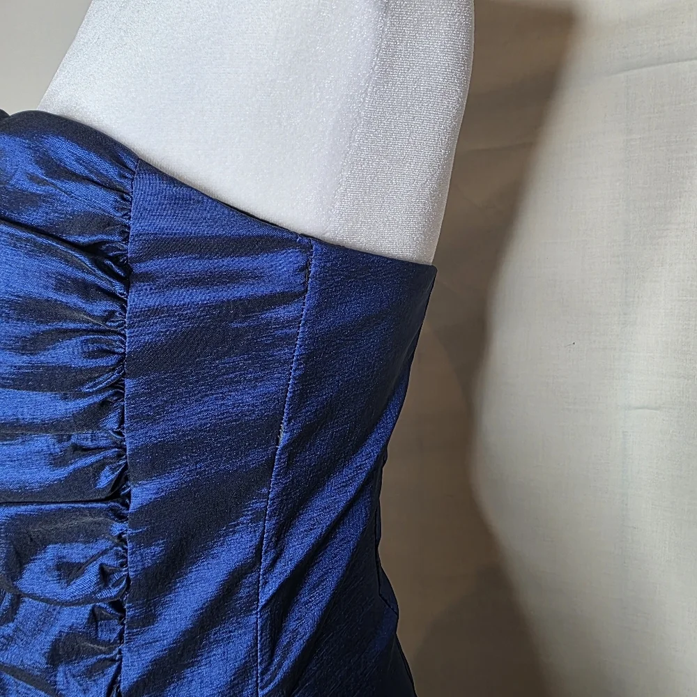 Jessica McClintock Sleeveless Blue Mini Dress Ruffled Party Prom Dress Size 10 - Picture 3 of 9